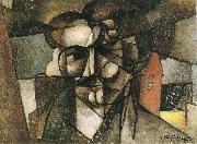 Juan Gris The head of man oil